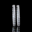 4.97 Cts 14k White Gold Radiant Shape Hoops Earring - Video