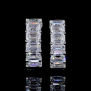 1.89 Cts 14k White Gold Emerald Shape Huggies Earring - Video