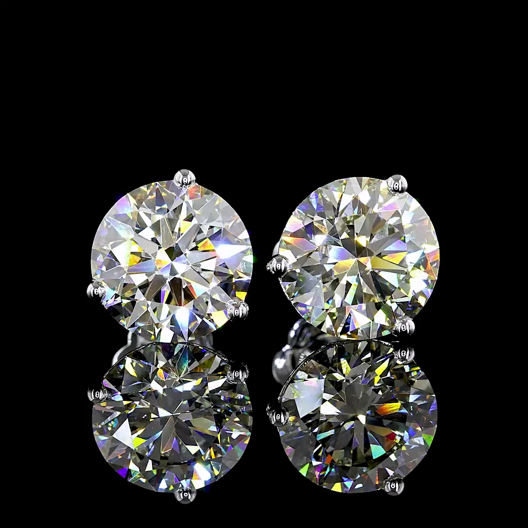 6.53 Cts 14k White Gold Round Shape Martini Earring - Video