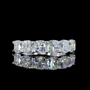 3.21 Cts 14k White Gold Square Cushion Brilliant Shape 7 Stones Eternity Band - Video