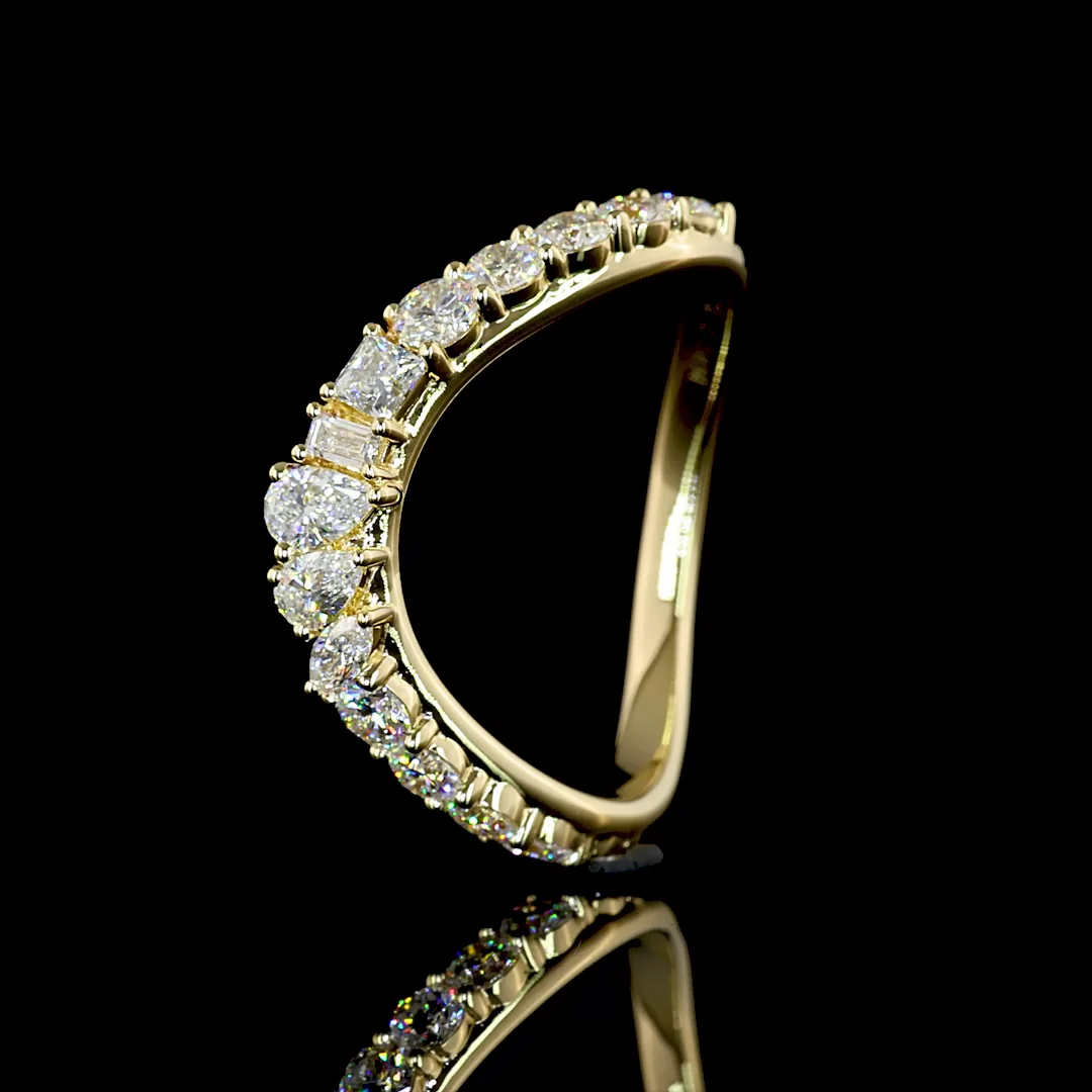 0.94 Cts 14k Yellow Gold Mix Shape Eternity Band Eternity Band - Image 4