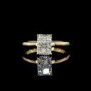 1.61 Cts 14k Yellow Gold Radiant Shape Hidden Halo Ring - Video