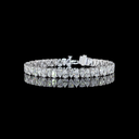 14.87 Cts 14k White Gold Pear Shape Tennis Bracelet - Video