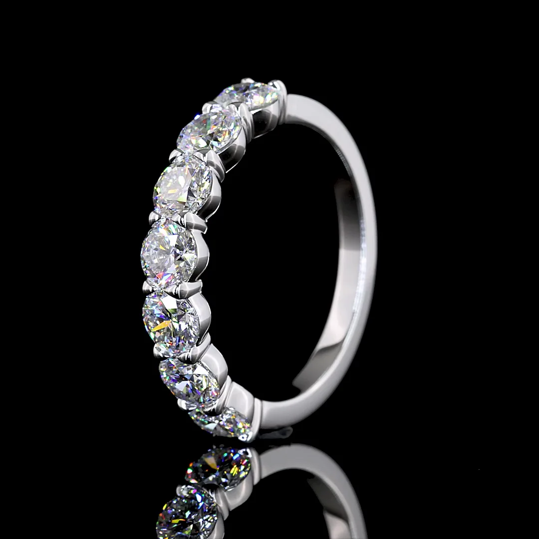 1.97 Cts 14k White Gold Round Shape 7 Stones Eternity Band - Image 4