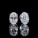 1.55 Cts 18k White Gold Oval Shape Studs Earring - Video