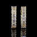 1.48 Cts 14k Yellow Gold Emerald Shape Huggies Earring - Video