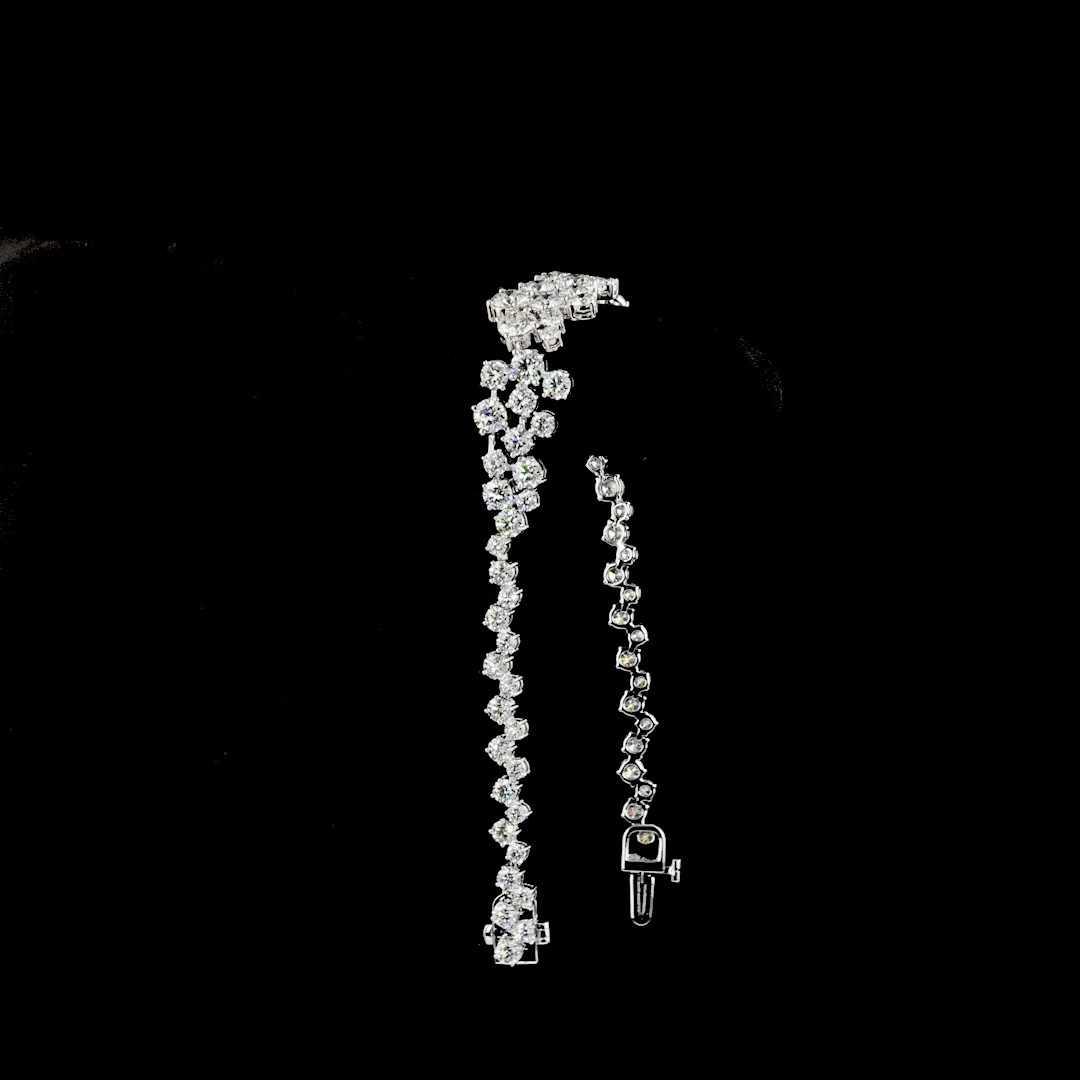 9.31 Cts 14k White Gold Round Shape Special Bracelet - Image 3
