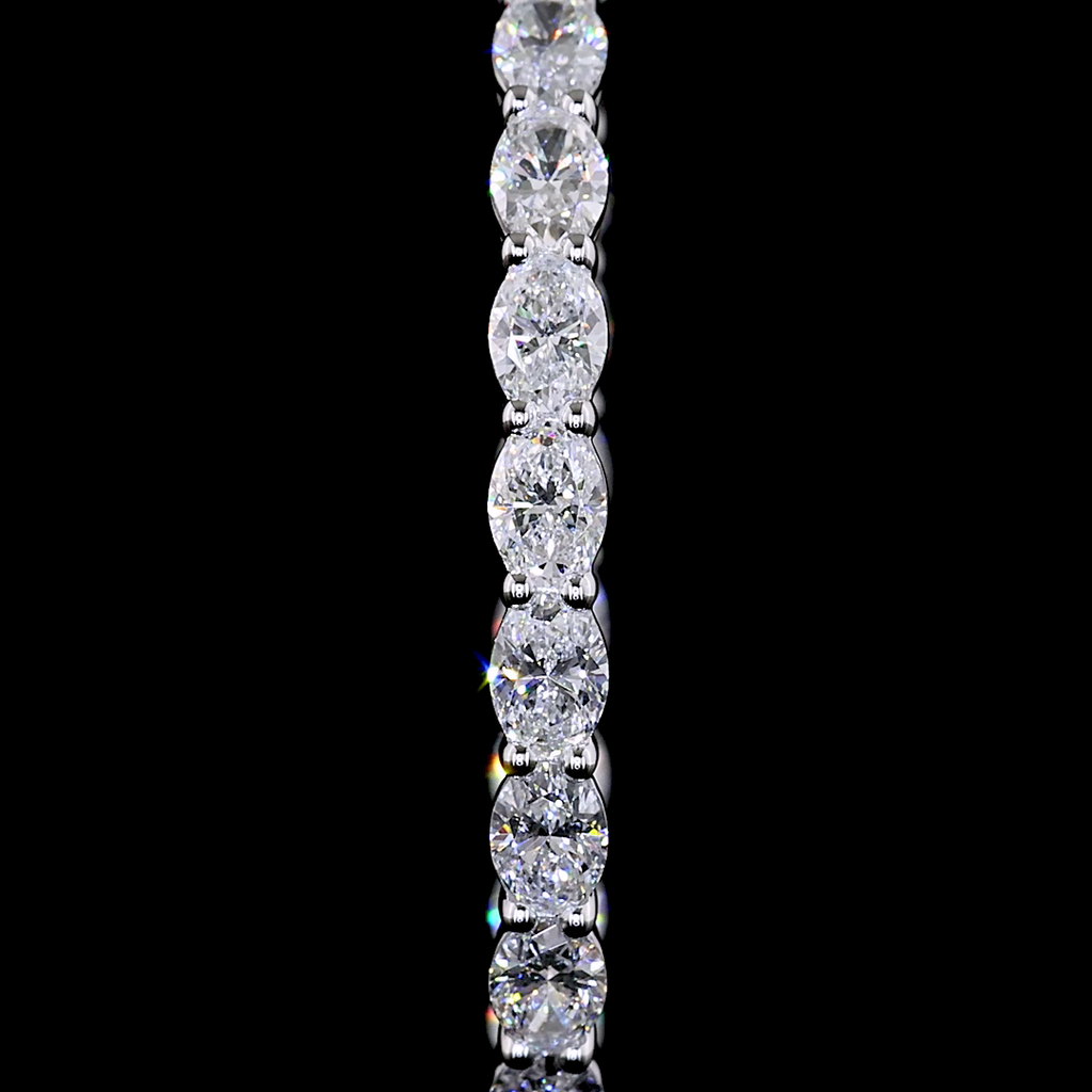 4.42 Cts 14k White Gold Oval Shape Hoops Earring - Image 3