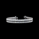 4.82 Cts 14k White Gold Emerald Shape Tennis Bracelet - Video