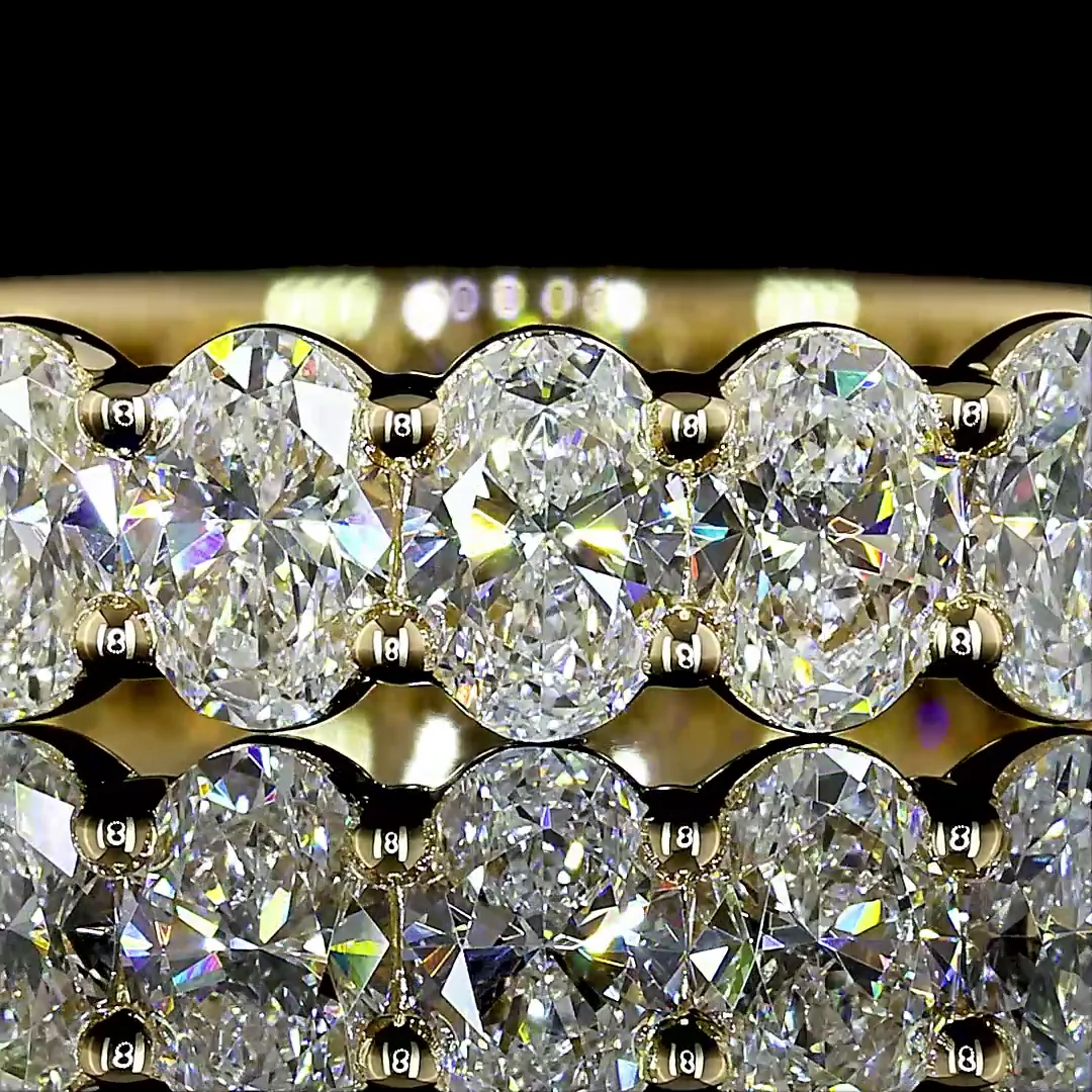 1.39 Cts 14k Yellow Gold Oval Shape Half Eternity Eternity Band - Image 3