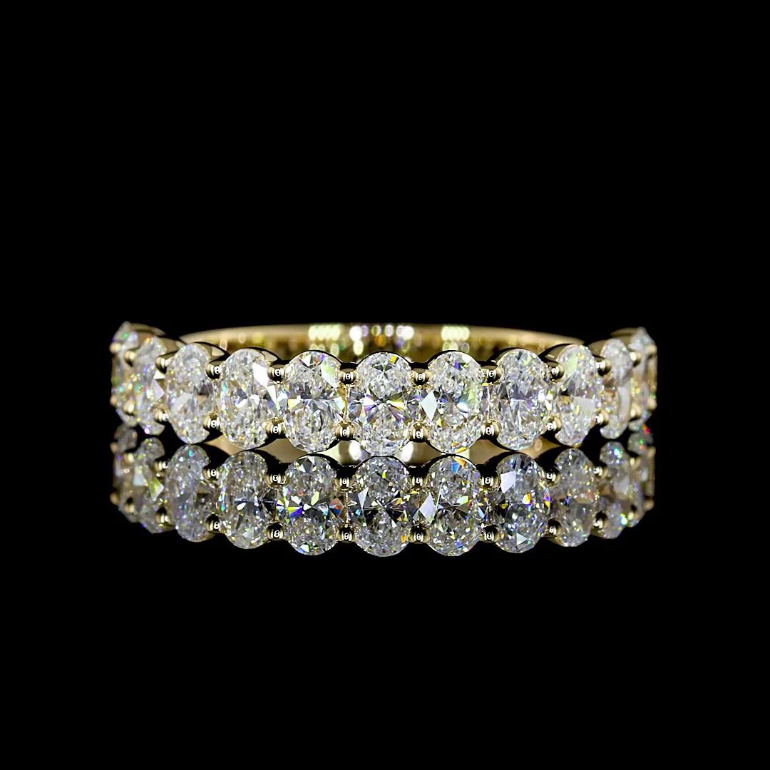 1.39 Cts 14k Yellow Gold Oval Shape Half Eternity Eternity Band - Video