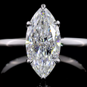 2.24 Cts 14k White Gold Marquise Shape Hidden Halo Ring - Image 3