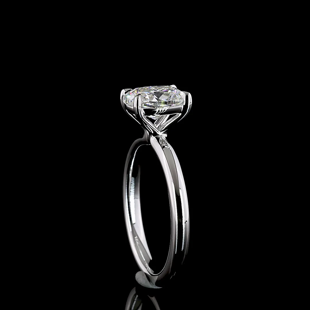 1.53 Cts 14k White Gold Cushion Modified Shape Solitaire Ring - Image 2