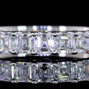 1.13 Cts 14k White Gold Asscher Shape Half Eternity Eternity Band - Image 3