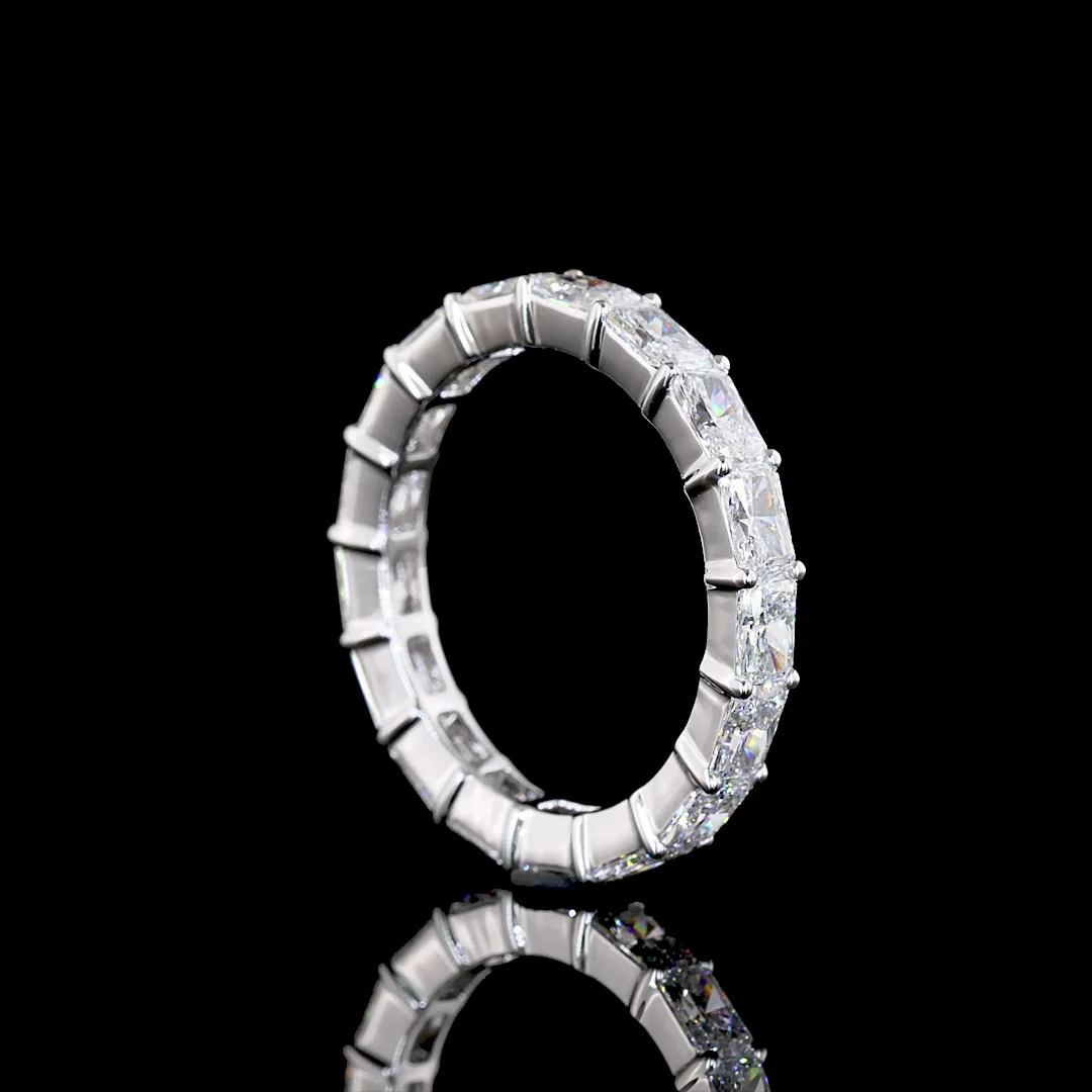2.59 Cts 18k White Gold Radiant Shape Eternity Band Eternity Band - Image 4