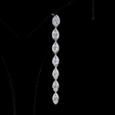 3.51 Cts 14k White Gold Marquise Shape Hanging Earring - Image 3
