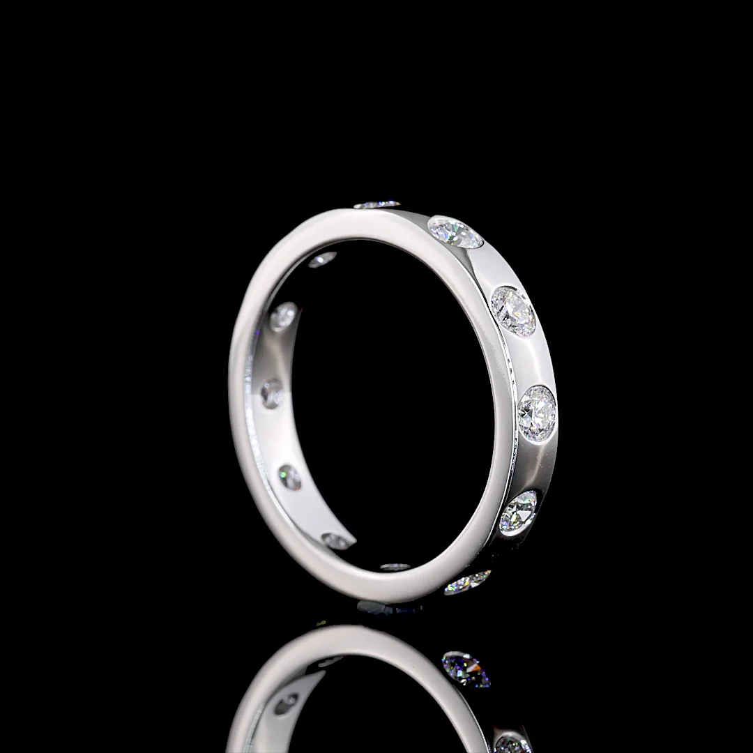 0.77 Cts 14k White Gold Round Shape Eternity Band Eternity Band - Image 2