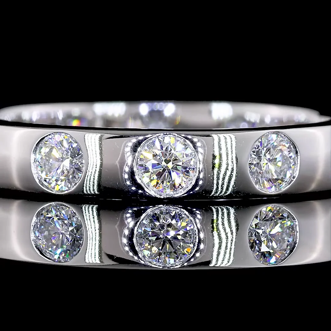 0.77 Cts 14k White Gold Round Shape Eternity Band Eternity Band - Image 3