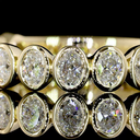 1.07 Cts 14k Yellow Gold Oval Shape 3/4 Band Eternity Band - Image 3
