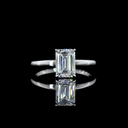 1.63 Cts 14k White Gold Emerald Shape Hidden Halo Ring - Video