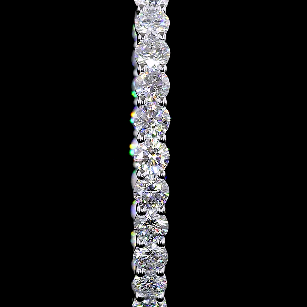 5.02 Cts 14k White Gold Round Shape Hoops Earring - Image 3