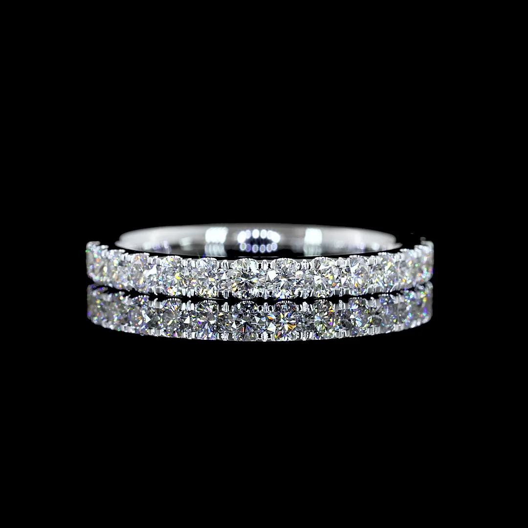 0.85 Cts 18k White Gold Round Shape 3/4 Band Eternity Band - Video
