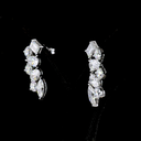 5.86 Cts 14k White Gold Mix Shape Crawler Earring - Image 2