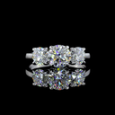 2 Cts 14k White Gold Round Shape 3 Stones Ring - Video