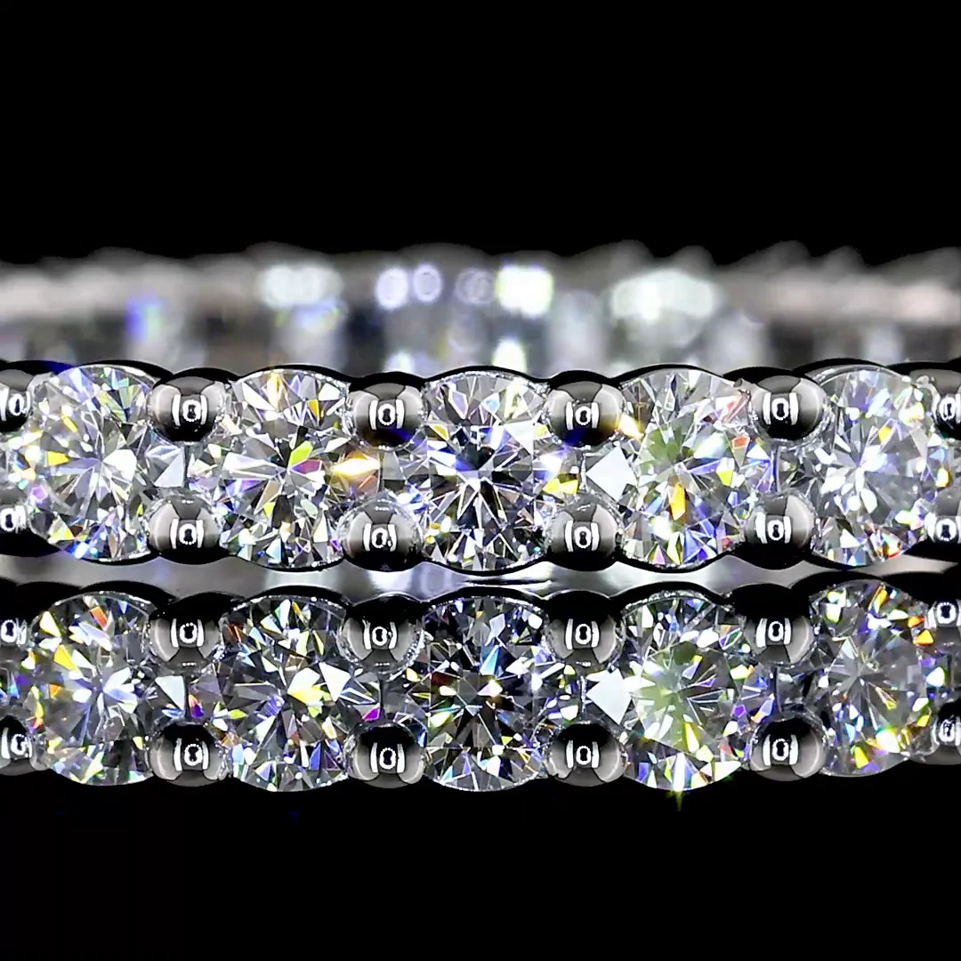 0.98 Cts Platinum Round Shape Eternity Band Eternity Band - Image 3