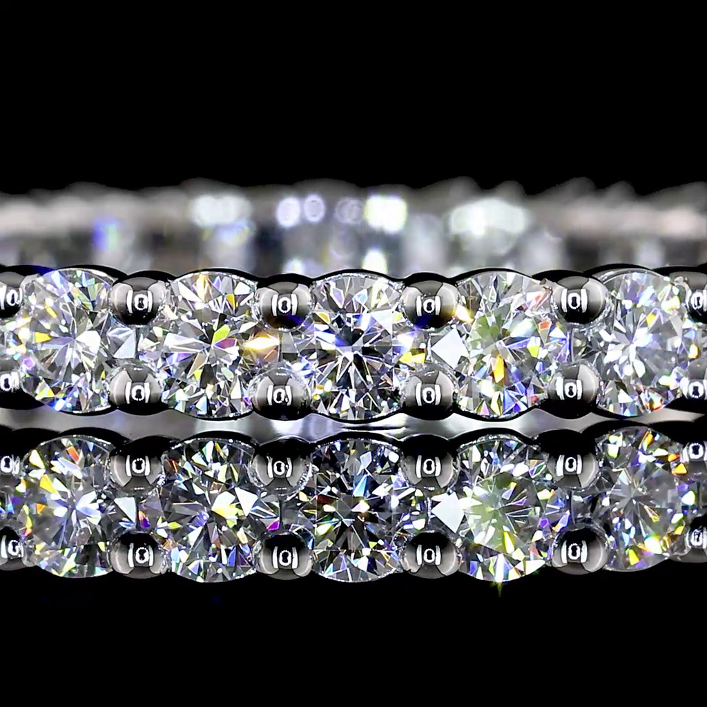 0.98 Cts Platinum Round Shape Eternity Band Eternity Band - Image 3