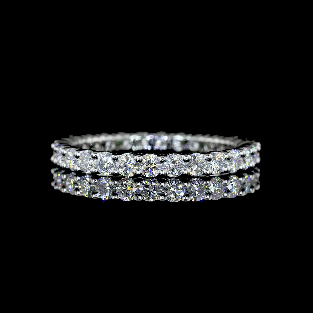 0.98 Cts Platinum Round Shape Eternity Band Eternity Band - Video