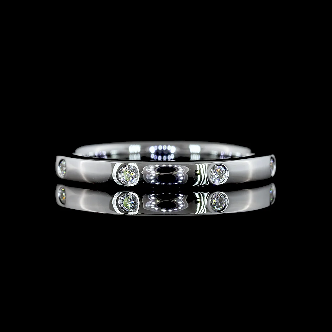 0.13 Cts 14k White Gold Round Shape Eternity Band Eternity Band - Video