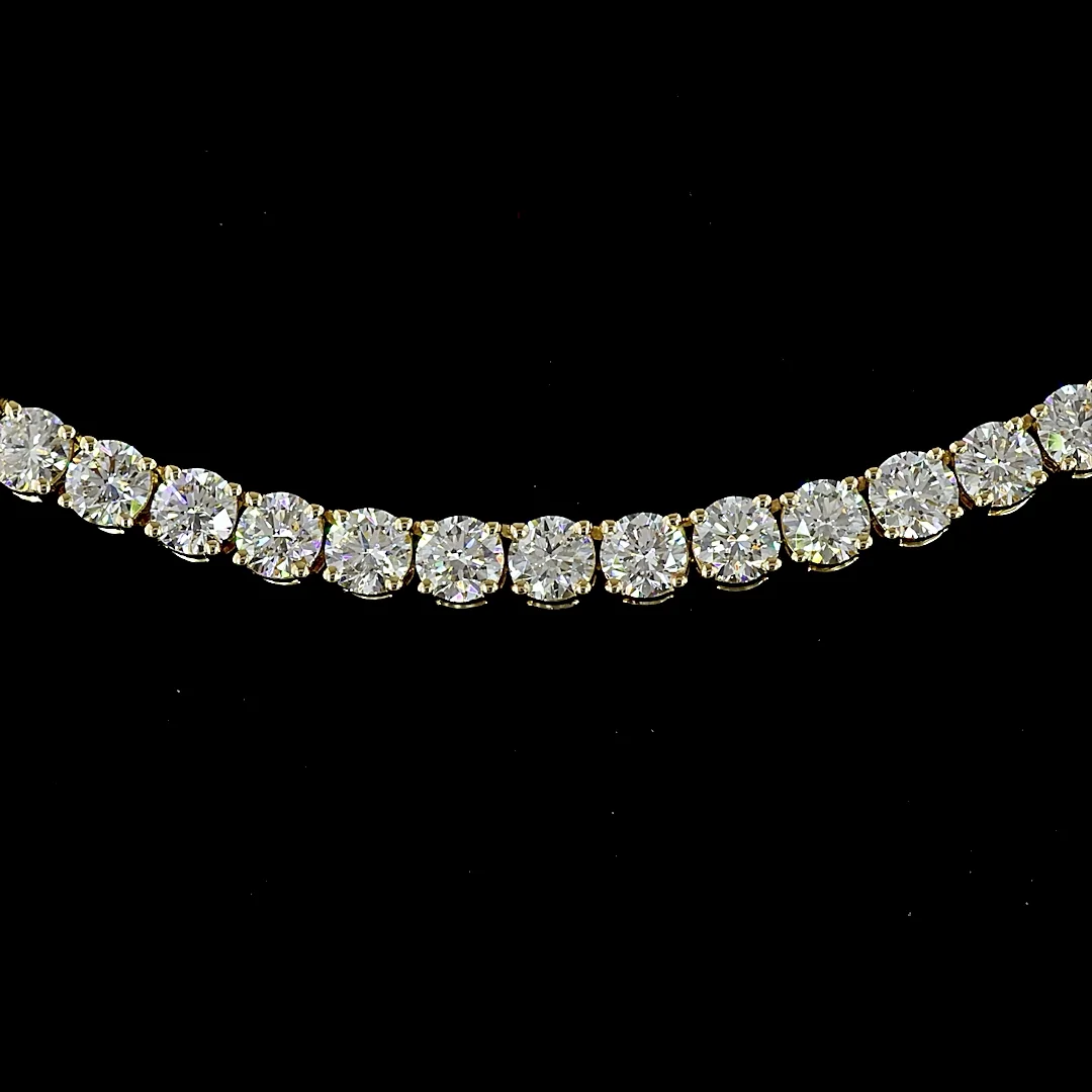 5.04 Cts 14k Yellow Gold Round Shape Tennis Necklace - Image 3