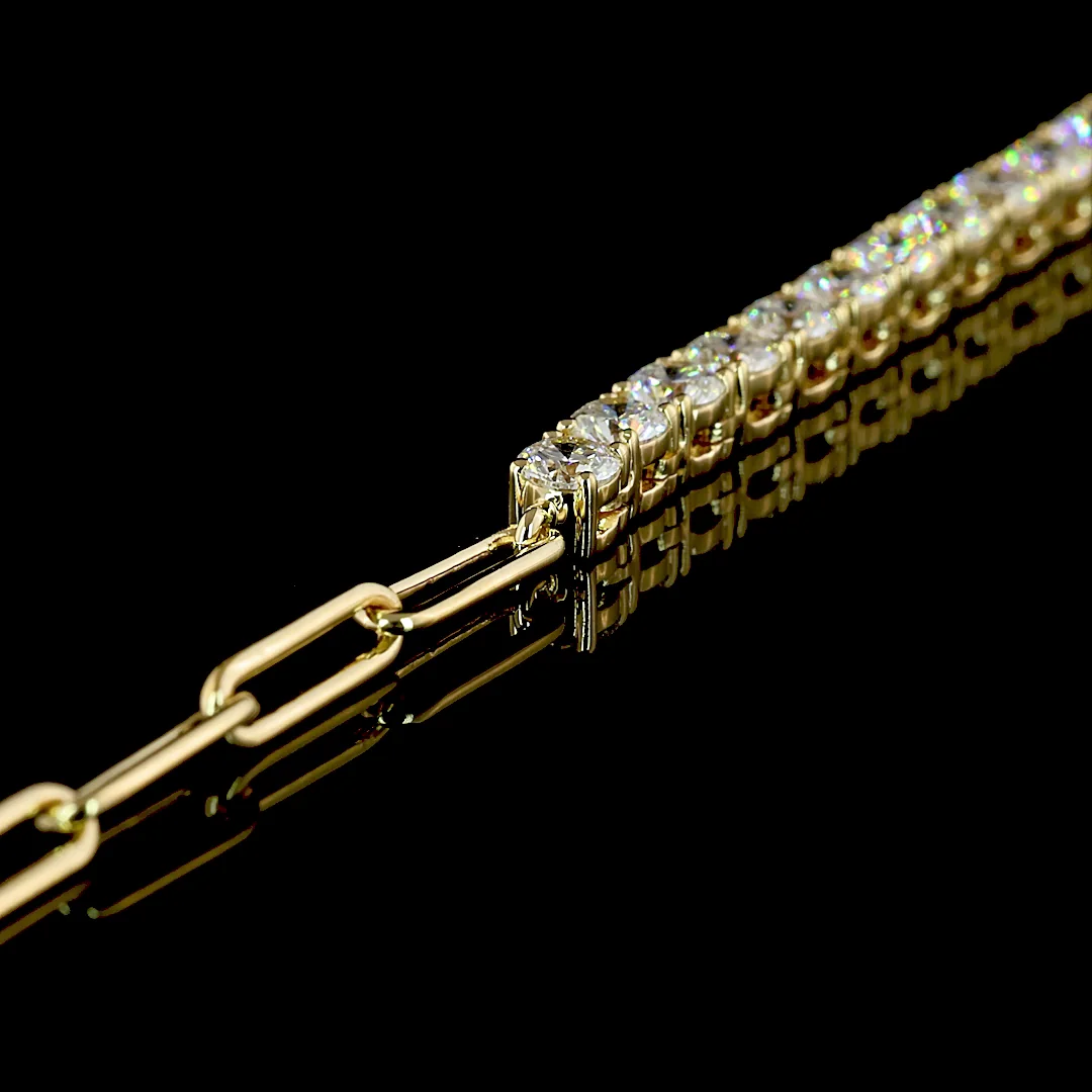 5.04 Cts 14k Yellow Gold Round Shape Tennis Necklace - Image 4