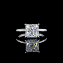 3.2 Cts 14k White Gold Princess Shape Hidden Halo Ring - Video