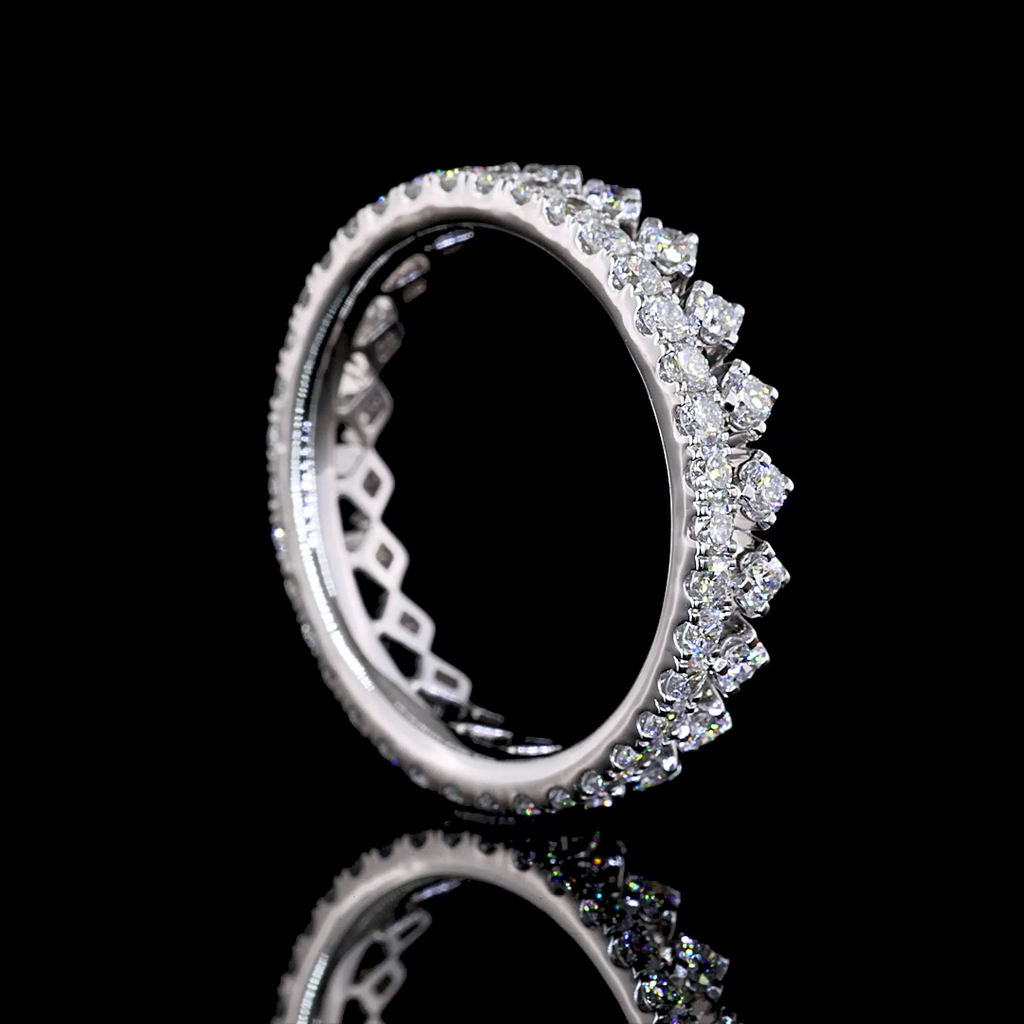 0.94 Cts 14k White Gold Round Shape Eternity Band Eternity Band - Image 2