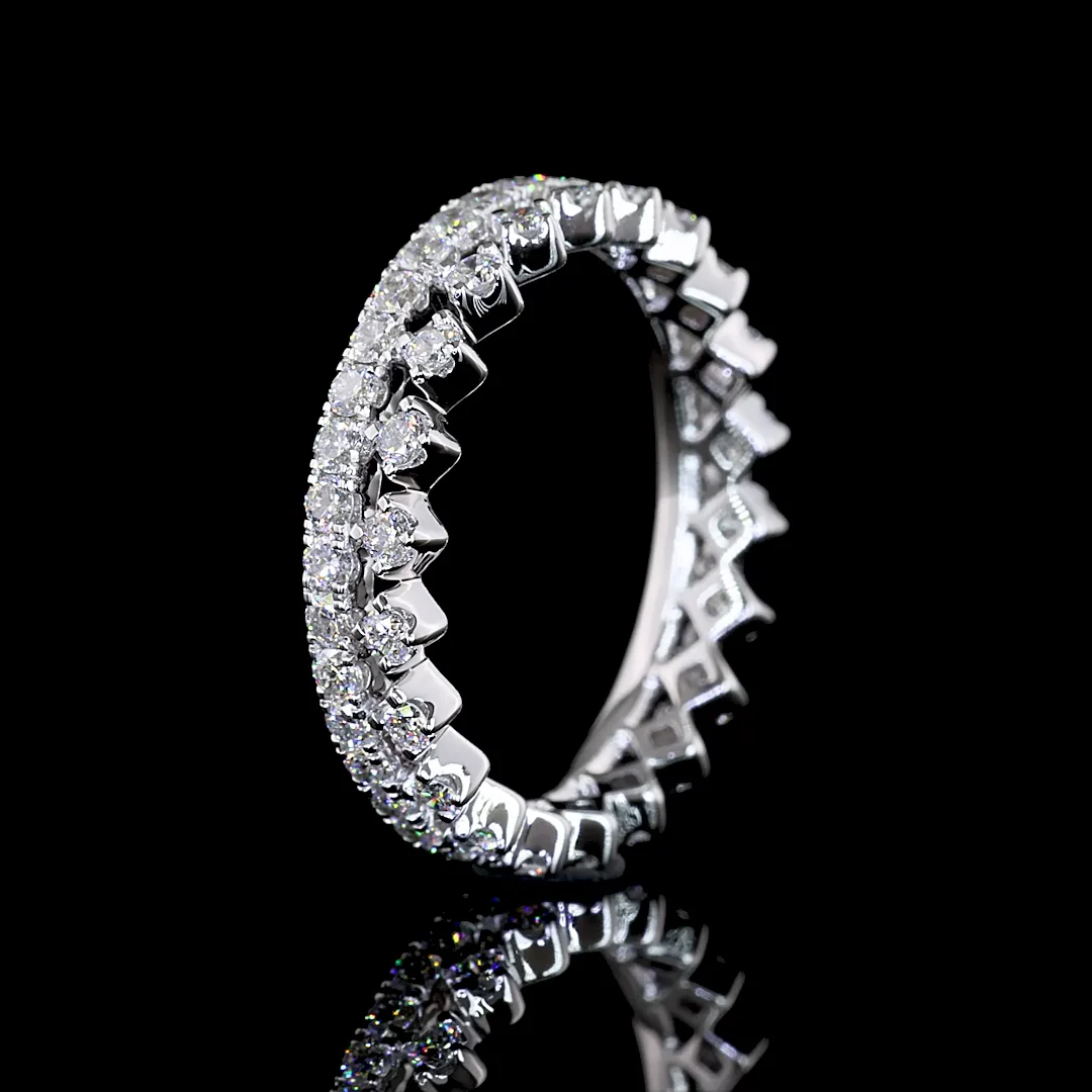 0.94 Cts 14k White Gold Round Shape Eternity Band Eternity Band - Image 4