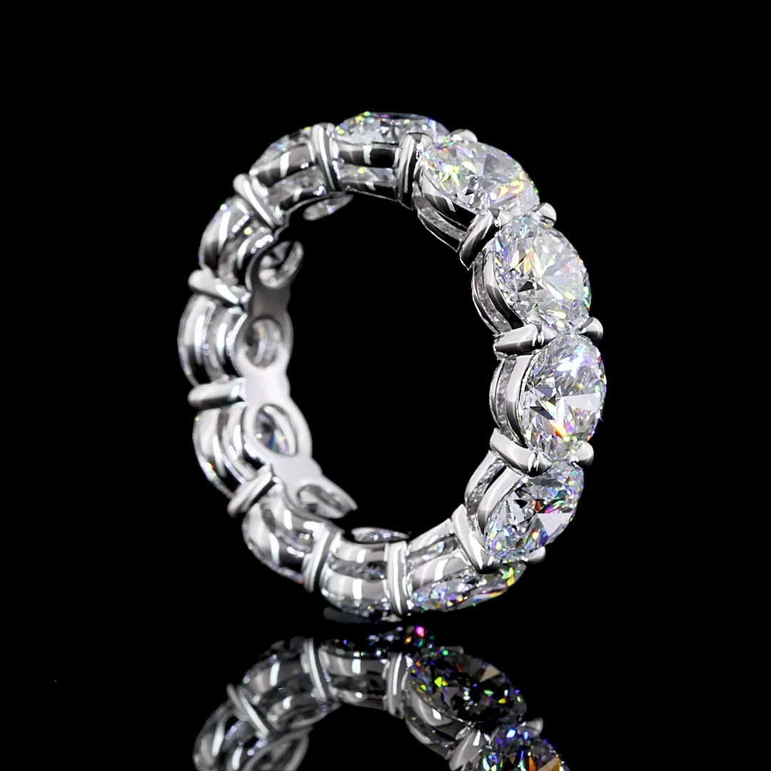 9.78 Cts 14k White Gold Round Shape Eternity Band Eternity Band - Image 2
