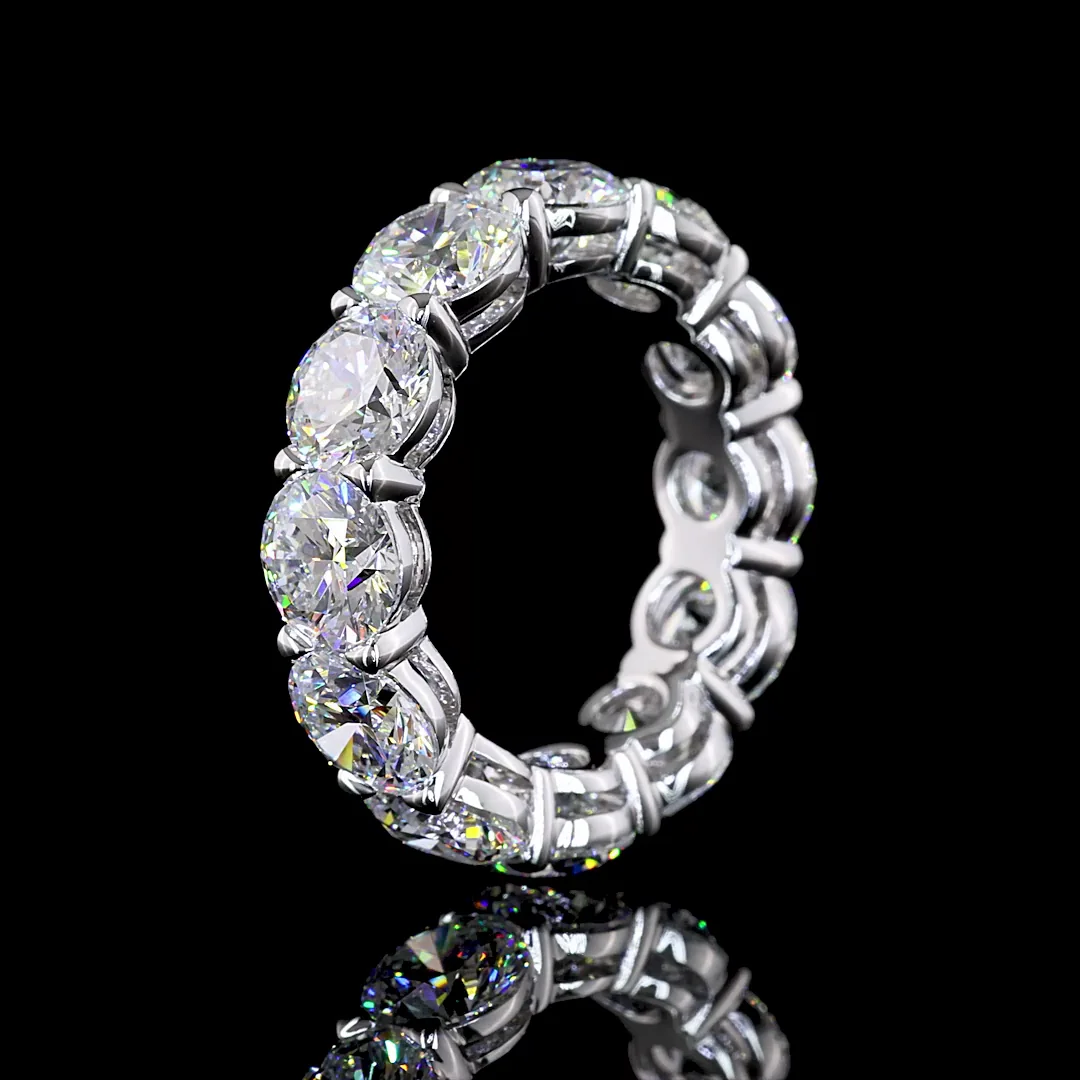 9.78 Cts 14k White Gold Round Shape Eternity Band Eternity Band - Image 4