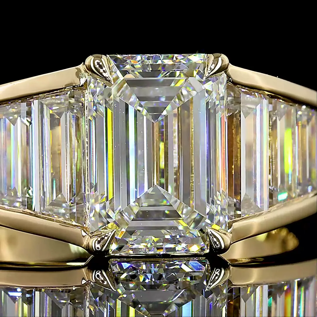 4.49 Cts 14k Yellow Gold Mix Shape Special Ring - Image 3