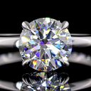 1.56 Cts 14k White Gold Round Shape Hidden Halo Ring - Image 3