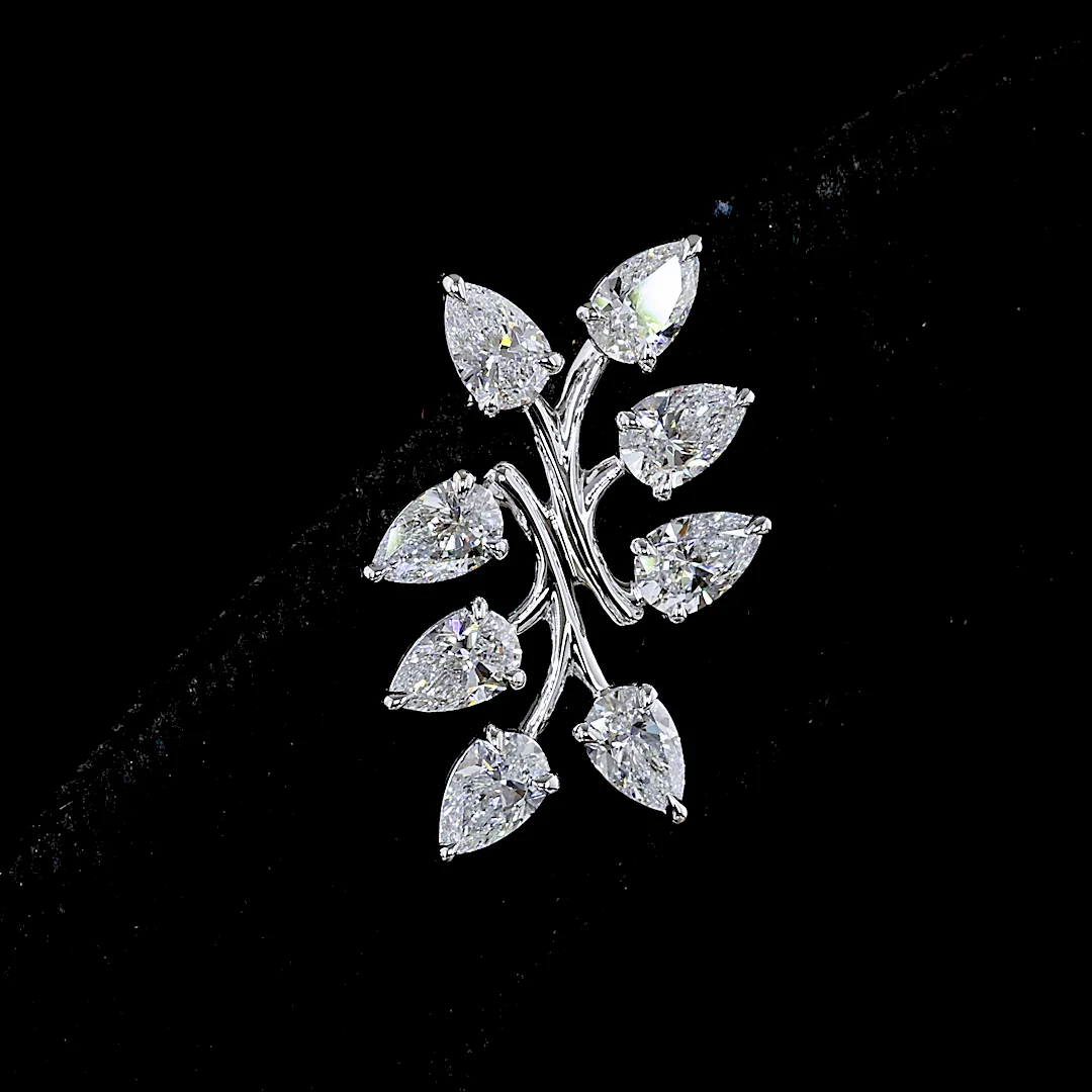 2.63 Cts 14k White Gold Pear Shape Special Earring - Image 3