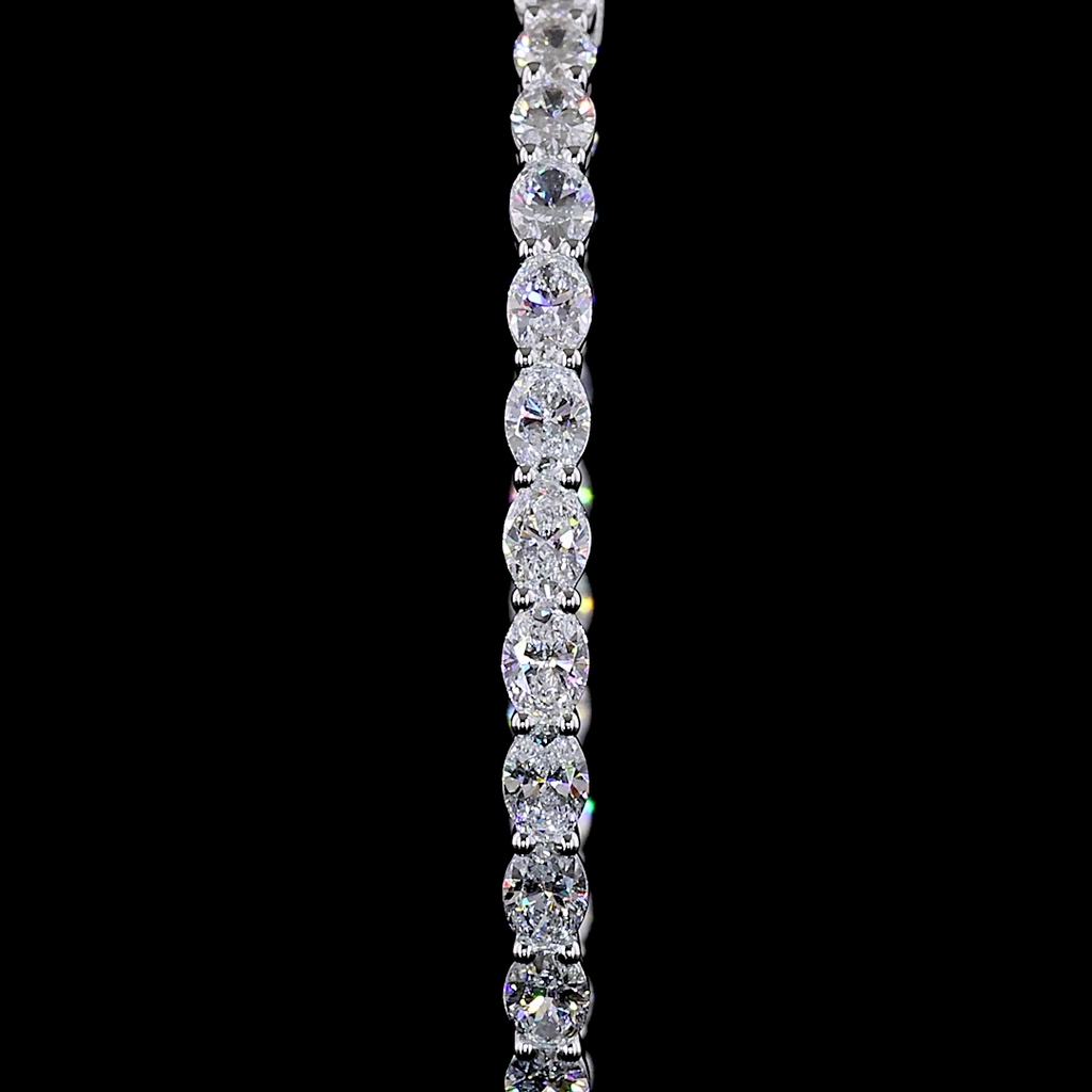 6.22 Cts 14k White Gold Oval Shape Hoops Earring - Image 3