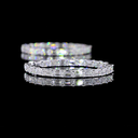 7.76 Cts 14k White Gold Emerald Shape Hoops Earring - Image 4
