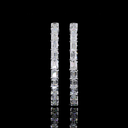 7.76 Cts 14k White Gold Emerald Shape Hoops Earring - Video