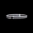 3.84 Cts 14k White Gold Round Shape Hoops Earring - Image 2