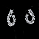 5.44 Cts 14k White Gold Marquise Shape Crawler Earring - Image 2