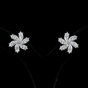 6.03 Cts 14k White Gold Mix Shape Studs Earring - Image 2
