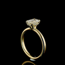 1.05 Cts 14k Yellow Gold Emerald Shape Hidden Halo Ring - Image 2
