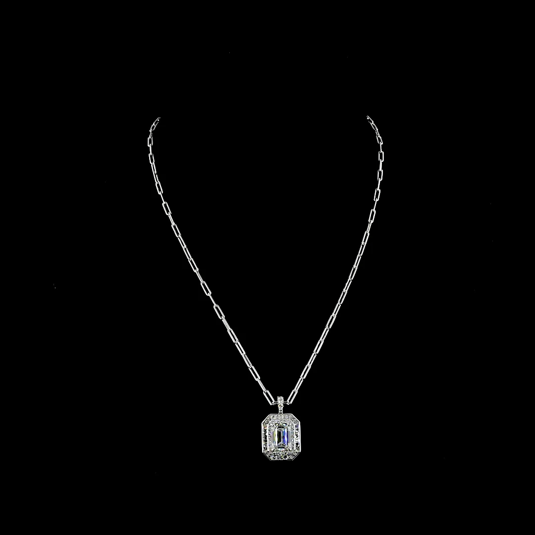 6.78 Cts 9k White Gold - 14k White Gold Mix Shape Pendant Pendant - Video